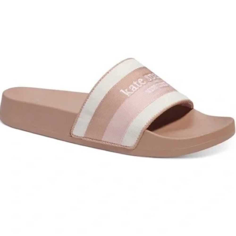 Kate Spade Buttercup Pale Dogwood Pool Slides Sandals Shoes Flats 8, 9 NEW